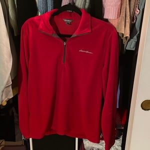 Eddie Bauer | Red Quarter Zip Pullover Sweater | Size Small